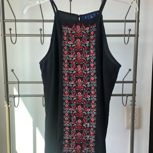 Black tank with embroidery